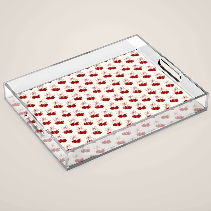 cherry coquette bows Acrylic Tray Gallery Image 1