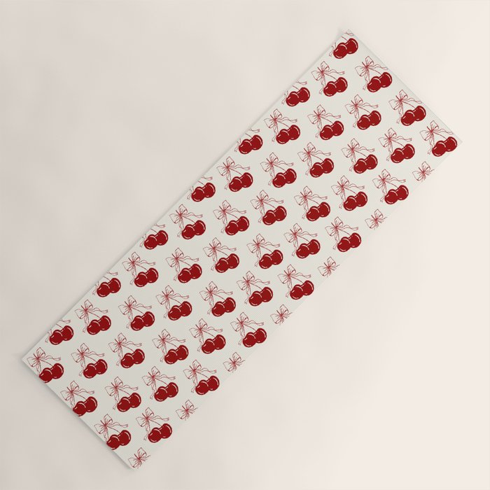 cherry coquette bows Yoga Mat Gallery Image 1
