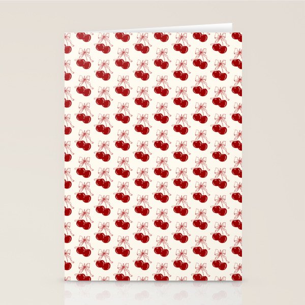 cherry coquette bows Stationery Card Gallery Image 1