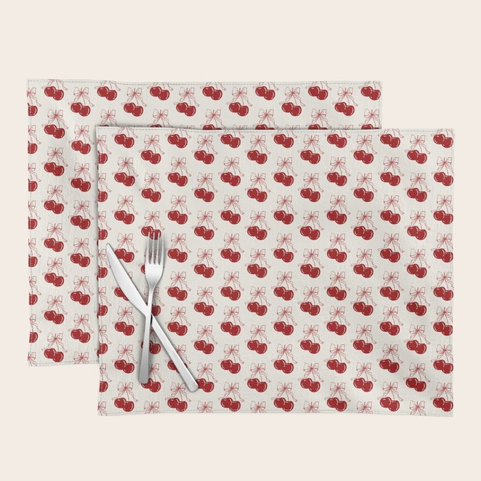 cherry coquette bows Placemat Gallery Image 1