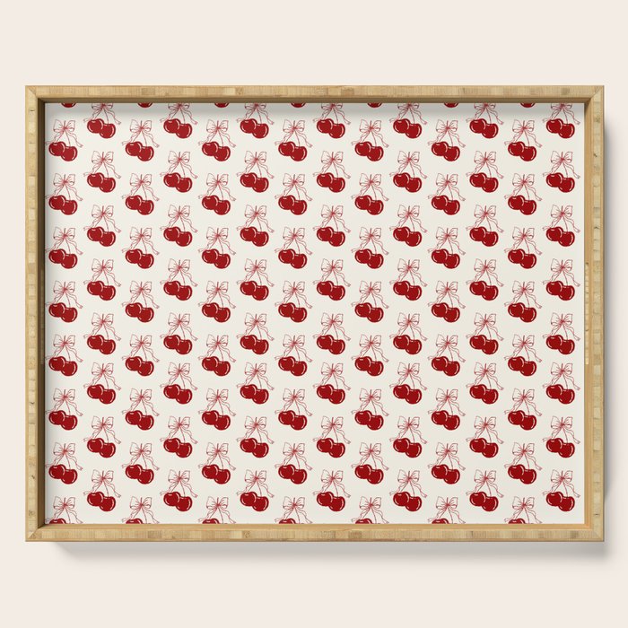 cherry coquette bows Serving Tray Gallery Image 1
