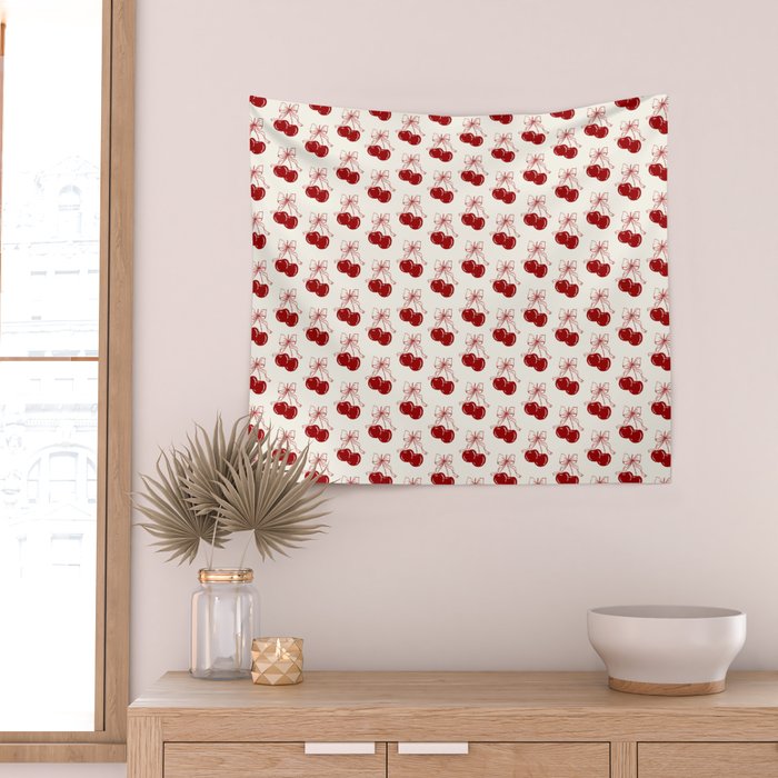 cherry coquette bows Wall Tapestry Gallery Image 2