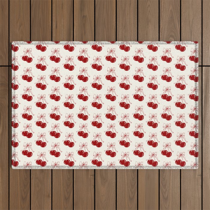 cherry coquette bows Outdoor Rug Gallery Image 1