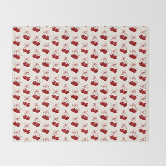 cherry coquette bows Throw Blanket Gallery Image 2