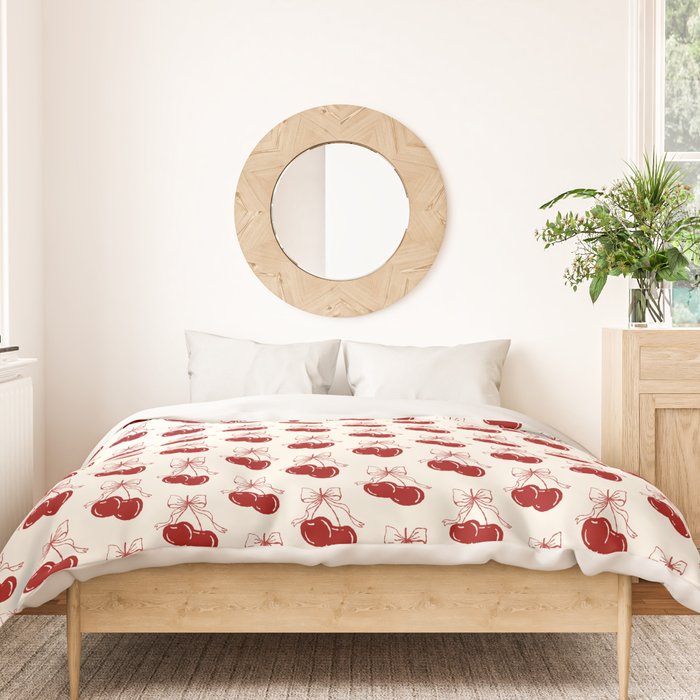 cherry coquette bows Duvet Cover Gallery Image 3