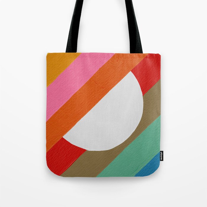 Diagonal Color Blocking - Rainbow Moon Tote Bag Gallery Image 1