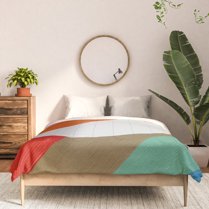 Diagonal Color Blocking - Rainbow Moon Comforter Gallery Image 3