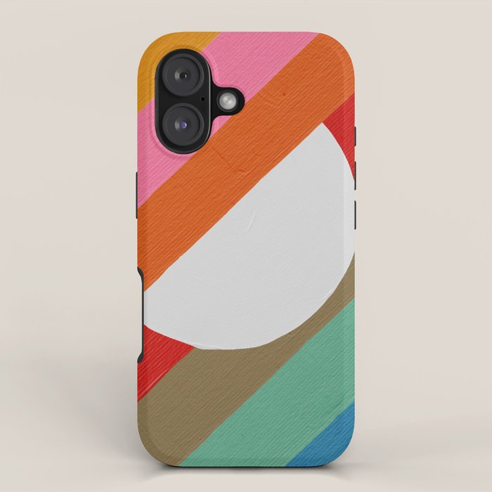 Diagonal Color Blocking - Rainbow Moon iPhone Case Gallery Image 1
