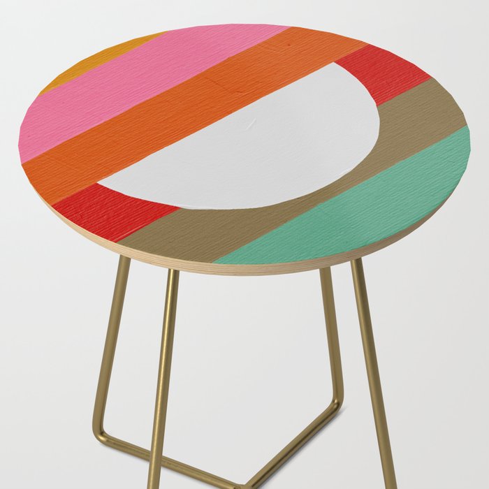 Diagonal Color Blocking - Rainbow Moon Side Table Gallery Image 2