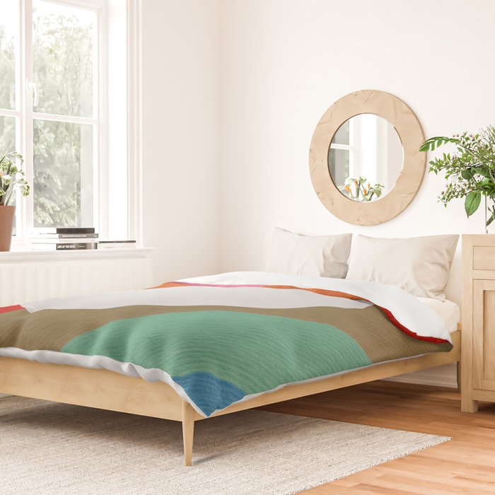 Diagonal Color Blocking - Rainbow Moon Duvet Cover Gallery Image 2