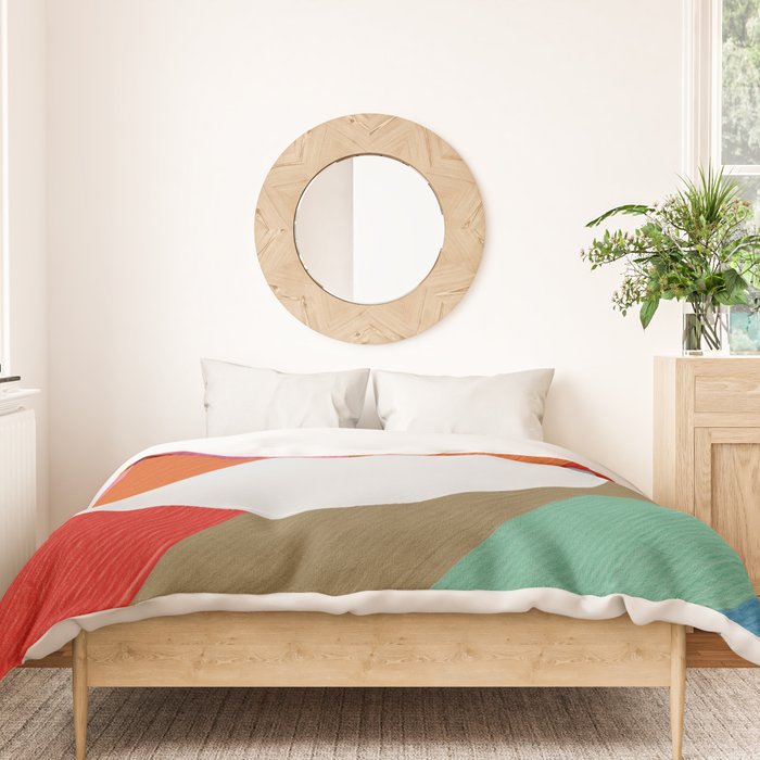 Diagonal Color Blocking - Rainbow Moon Duvet Cover Gallery Image 3