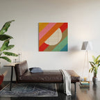 Diagonal Color Blocking - Rainbow Moon Wood Wall Art Gallery Image 2