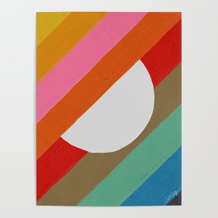 Diagonal Color Blocking - Rainbow Moon Poster Gallery Image 1