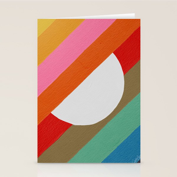 Diagonal Color Blocking - Rainbow Moon Stationery Card Gallery Image 2