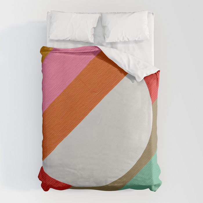 Diagonal Color Blocking - Rainbow Moon Duvet Cover Gallery Image 1