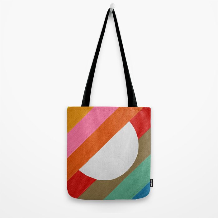 Diagonal Color Blocking - Rainbow Moon Tote Bag Gallery Image 2