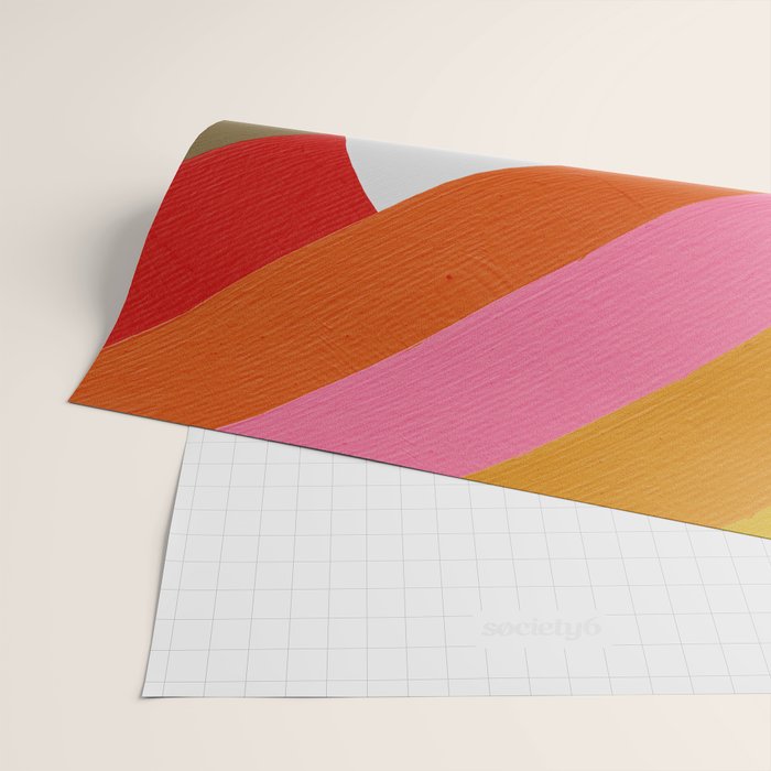 Diagonal Color Blocking - Rainbow Moon Wrapping Paper Gallery Image 2