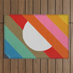 Diagonal Color Blocking - Rainbow Moon Outdoor Rug Gallery Image 1