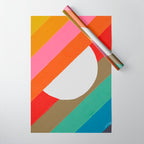 Diagonal Color Blocking - Rainbow Moon Wrapping Paper Gallery Image 1