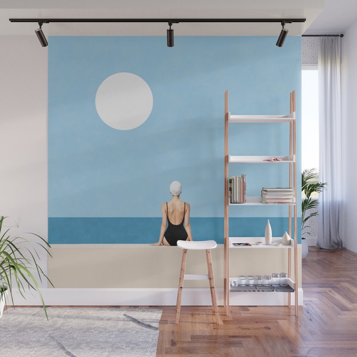 Minimalist Beach Sun Horizon Wall Mural Gallery Image 1