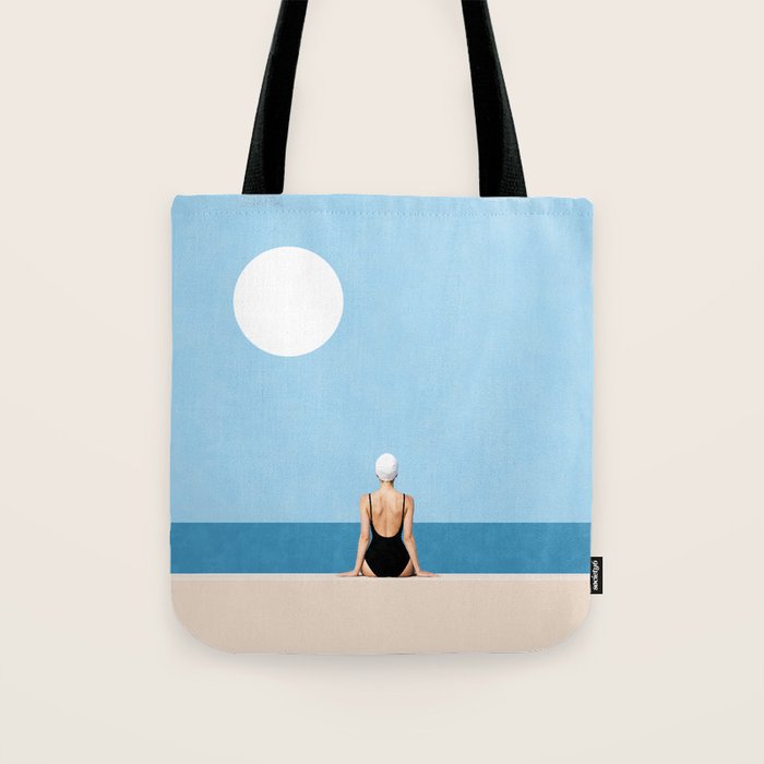Minimalist Beach Sun Horizon Tote Bag Gallery Image 1