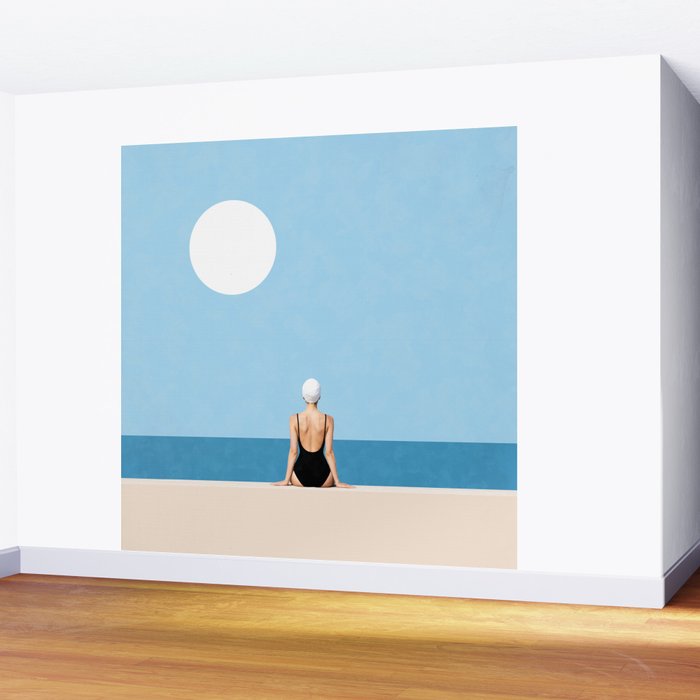 Minimalist Beach Sun Horizon Wall Mural Gallery Image 2
