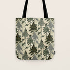 Enchanted Watercolor Pine Forest Tote Bag Gallery Image 1