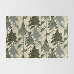 Enchanted Watercolor Pine Forest Rug Gallery Image 2