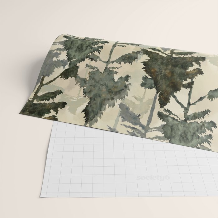 Enchanted Watercolor Pine Forest Wrapping Paper Gallery Image 2