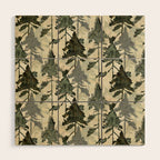 Enchanted Watercolor Pine Forest Wood Wall Art Gallery Image 1