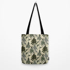 Enchanted Watercolor Pine Forest Tote Bag Gallery Image 2