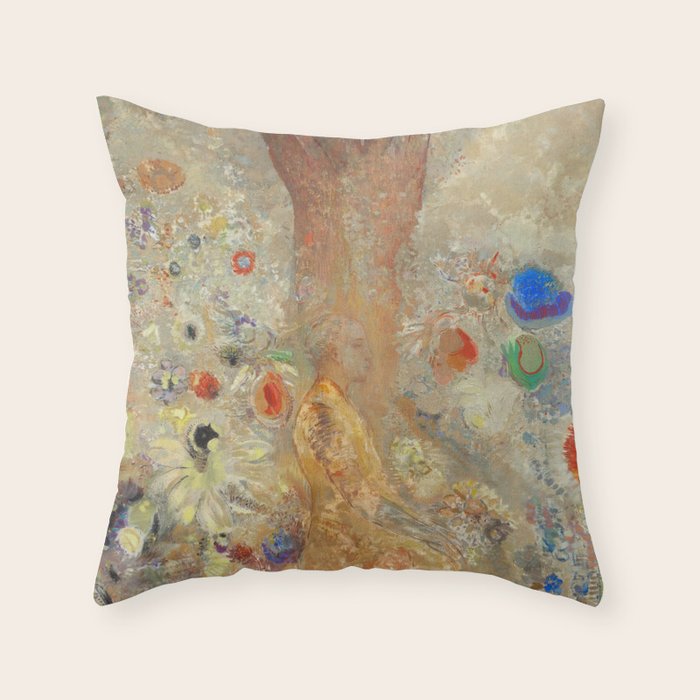 Odilon Redon - The Buddha (1904) Throw Pillow Gallery Image 6