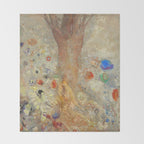 Odilon Redon - The Buddha (1904) Throw Blanket Gallery Image 2