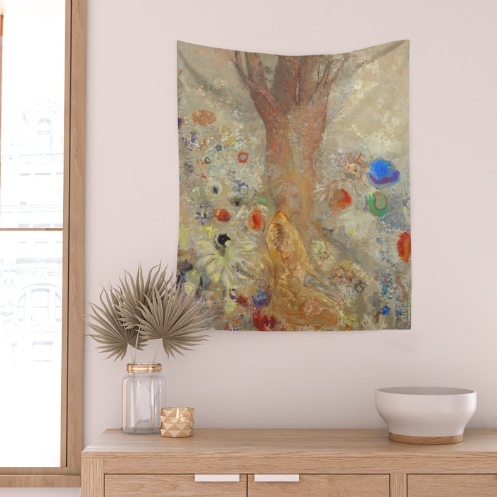 Odilon Redon - The Buddha (1904) Wall Tapestry Gallery Image 2