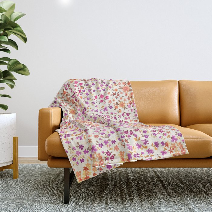 Pink summer blooming Throw Blanket Gallery Image 1