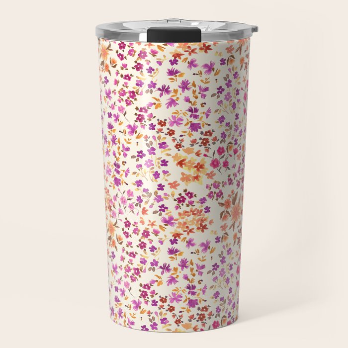 Pink summer blooming Travel Mug Gallery Image 1