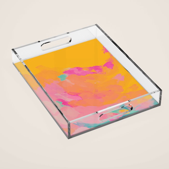 full color abstract sunset Acrylic Tray Gallery Image 1