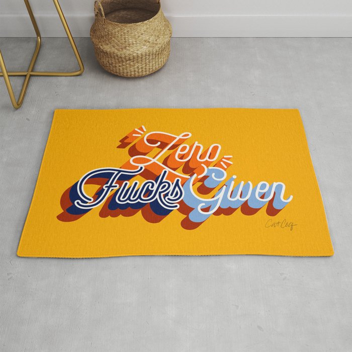 Zero F*cks Given - Yellow & Blue Palette Rug Gallery Image 1