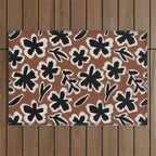 Black Florals #2 Outdoor Rug Gallery Image 1