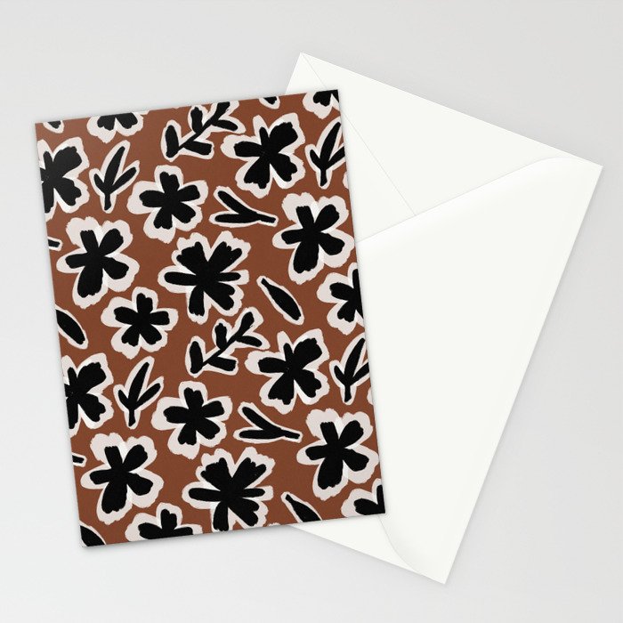 Black Florals #2 Stationery Card Gallery Image 2