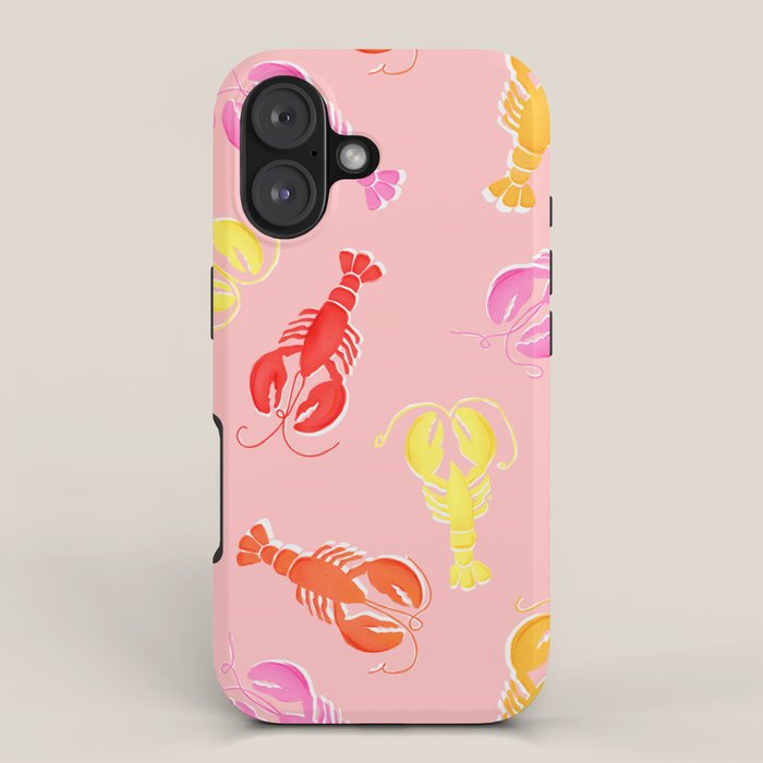 Pink Lobster Pattern iPhone Case Gallery Image 1