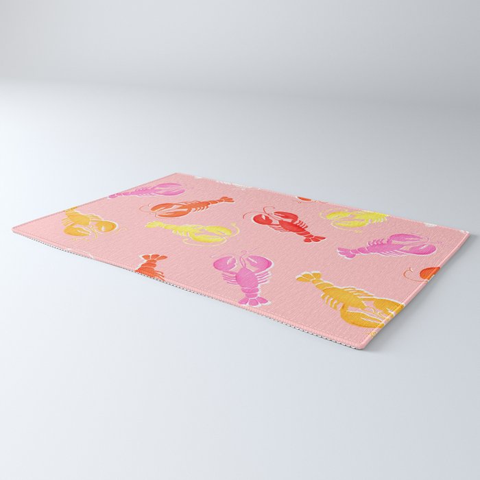 Pink Lobster Pattern Rug Gallery Image 3
