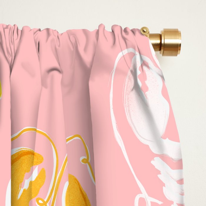Pink Lobster Pattern Window Curtain Gallery Image 2
