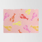 Pink Lobster Pattern Rug Gallery Image 2