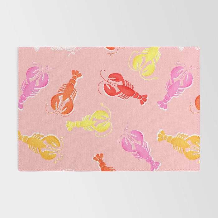 Pink Lobster Pattern Rug Gallery Image 2