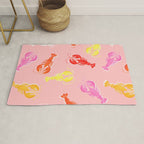 Pink Lobster Pattern Rug Gallery Image 1