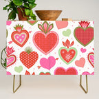Valentine's Day Hearts - Red Pink and Green Credenza Gallery Image 1