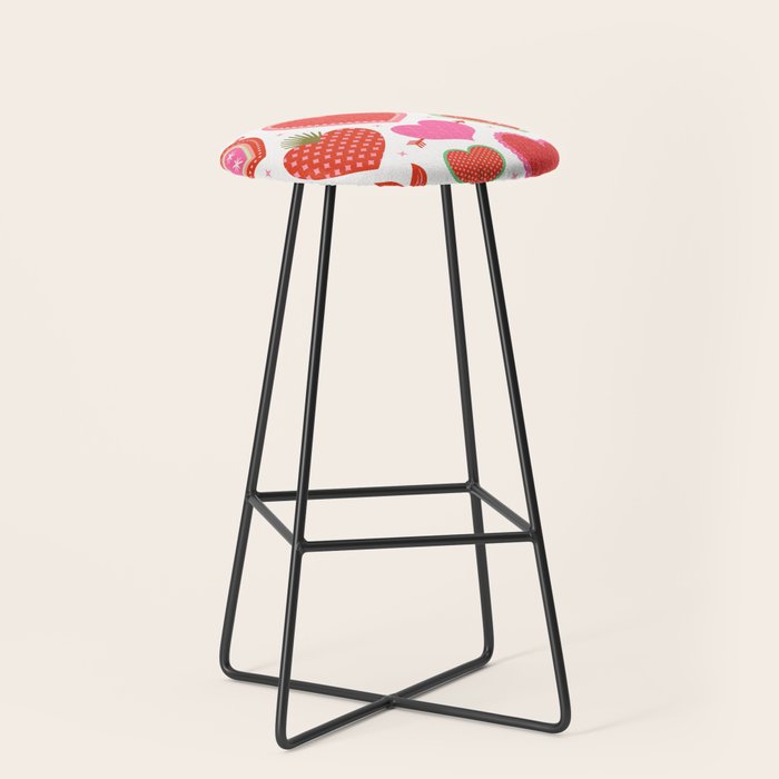 Valentine's Day Hearts - Red Pink and Green Stool Gallery Image 1