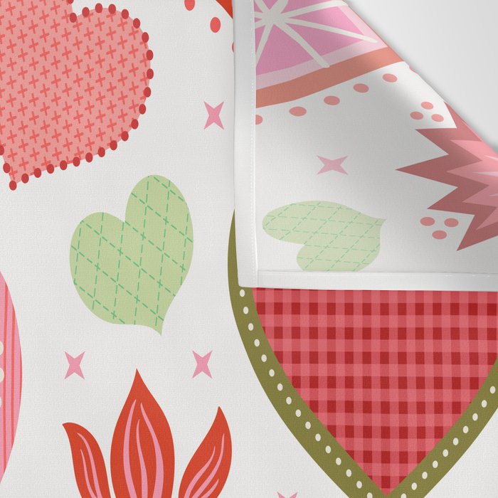 Valentine's Day Hearts - Red Pink and Green Wall Tapestry Gallery Image 3