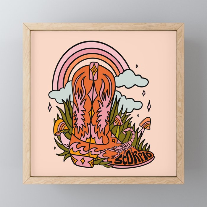 Scorpio Cowboy Boots Mini Art Print Gallery Image 1